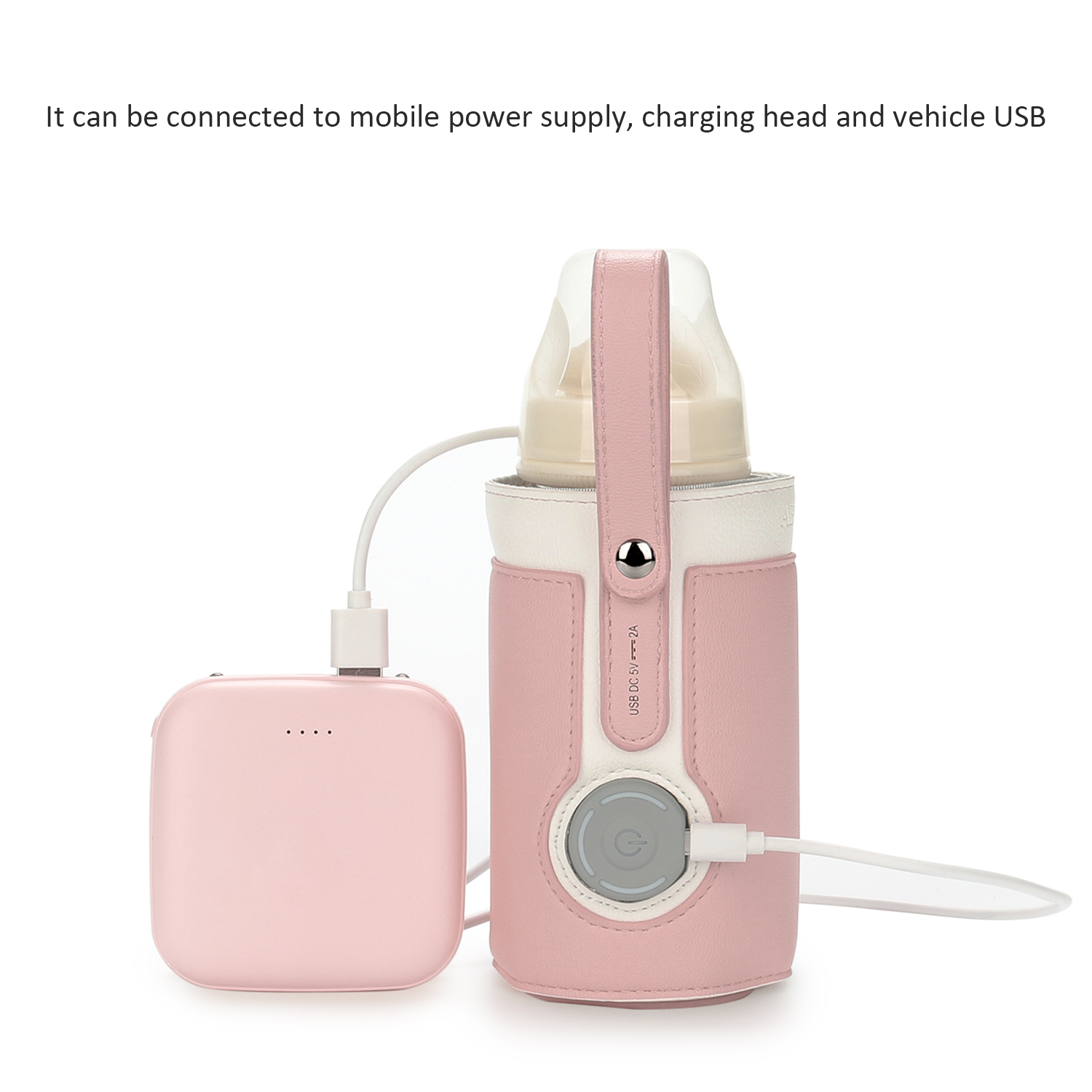 Baby Food Zip Lock Bag - 調節可能なポータブルベビーボトルウォーマー、USBミルクヒートキーパー、車の旅行、3温度