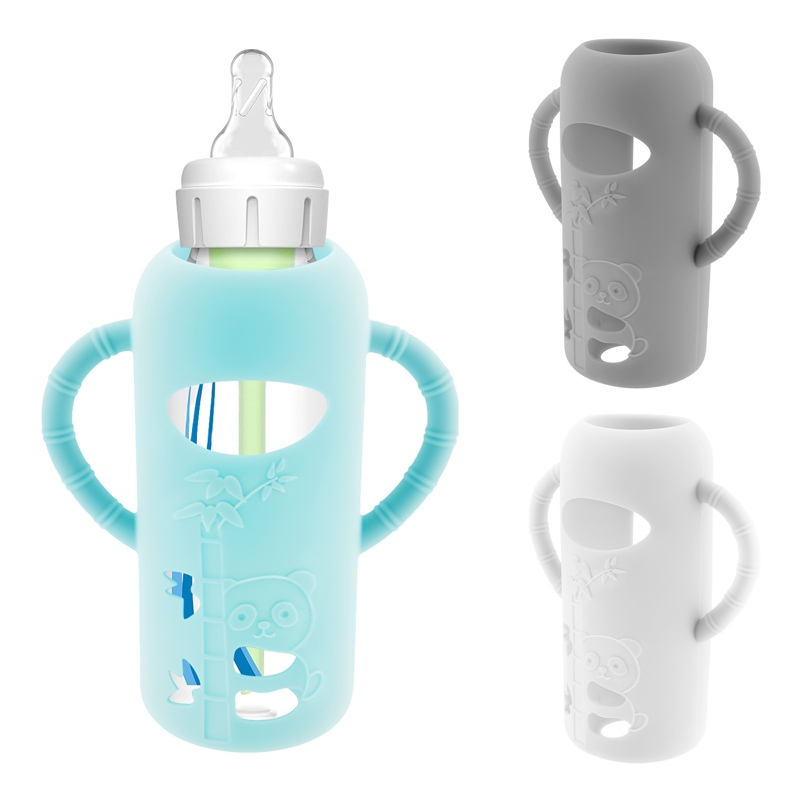 Baby Food Zip Lock Bag - ハンドルドロップ保護付き哺乳瓶スリーブ 3 個 哺乳瓶スリーブ シリコンカバー ドクターブラウンの