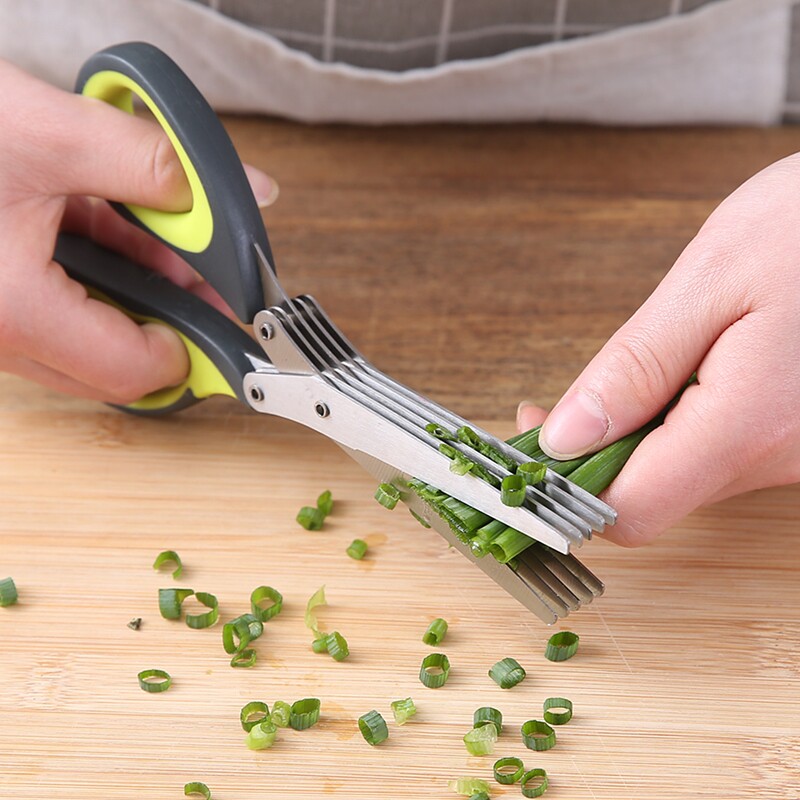 Baby Food Scissors - 刻みネギ用ハサミ、ステンレス製食品用ハサミ、多機能5層海苔シュレッダー、キッチンベビーフードカッター