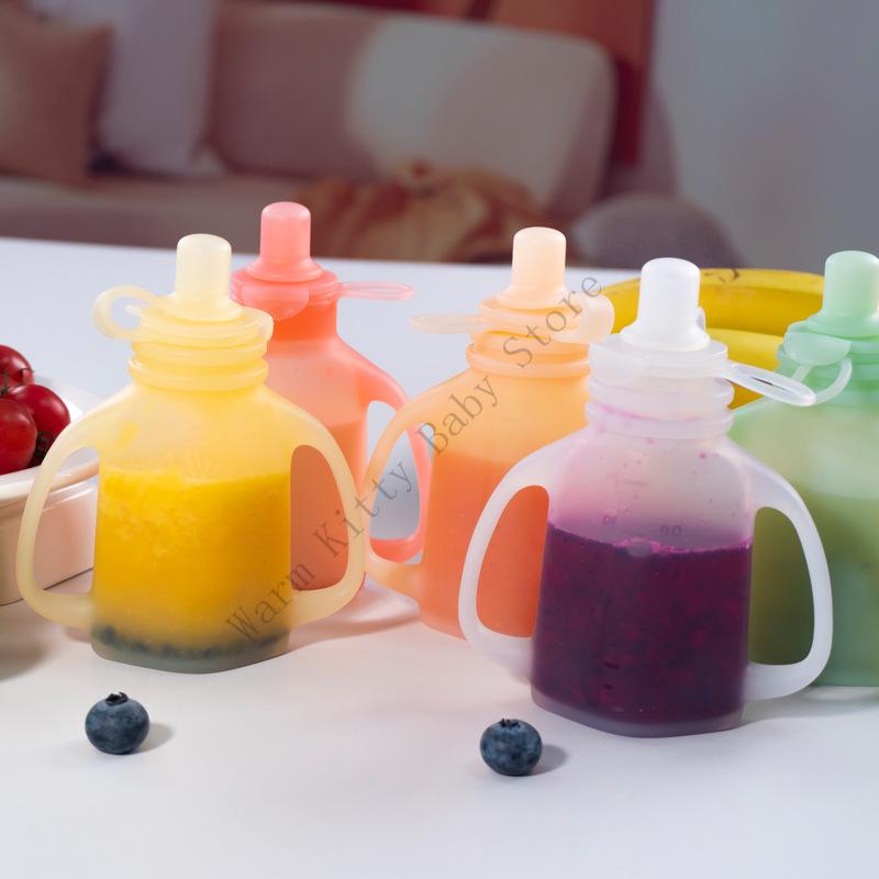 Baby Food Vegetable - XXFE 110 ミリリットルベビーフードコンテナケース大容量シリコーン食品ピューレ保存袋再利用可能なポーチ両親旅行用