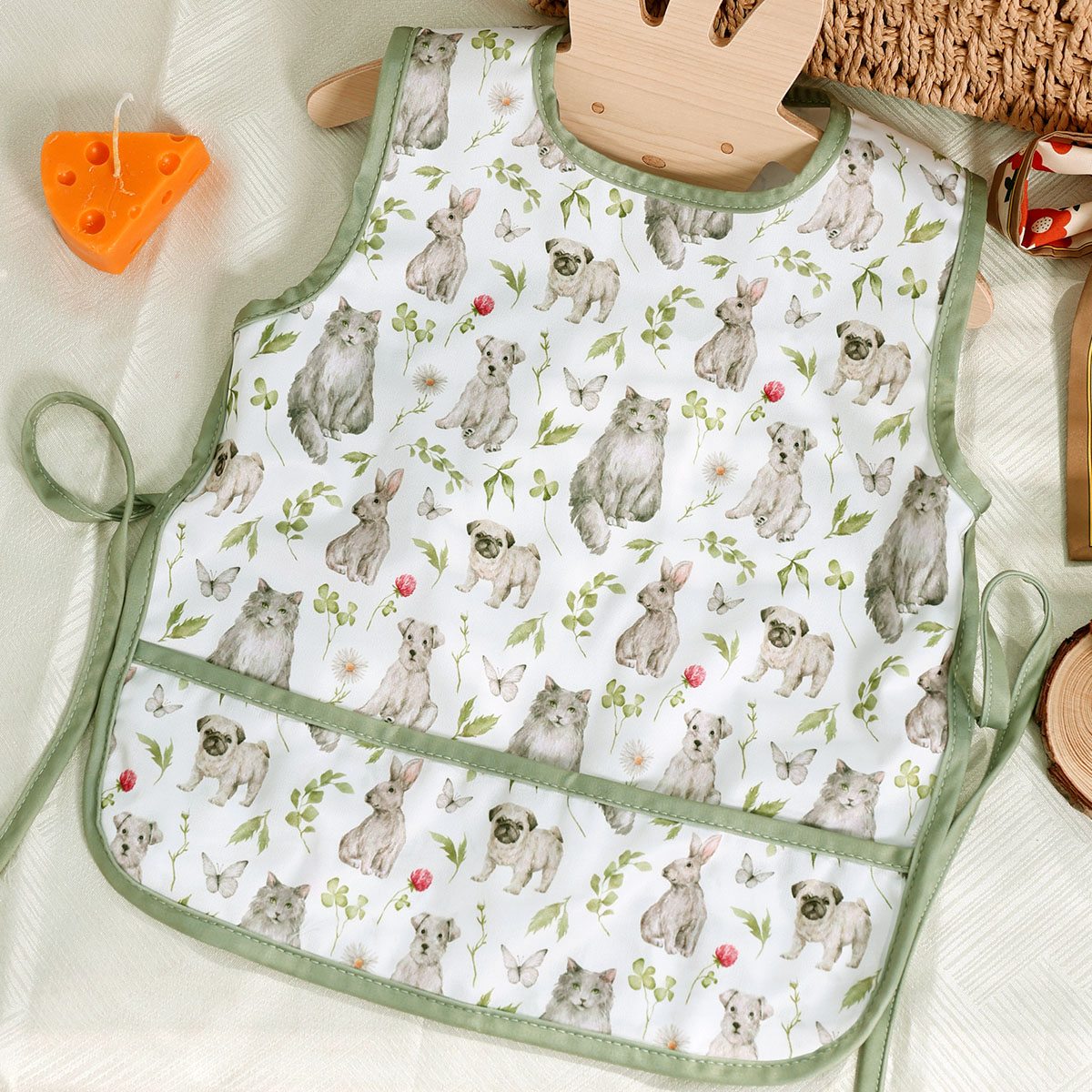 Baby Food Apron - HappyFlute 散らかり防止ベビーよだれかけ 防水ベビーエプロン 洗濯機で洗えるベビーよだれかけ 食事用
