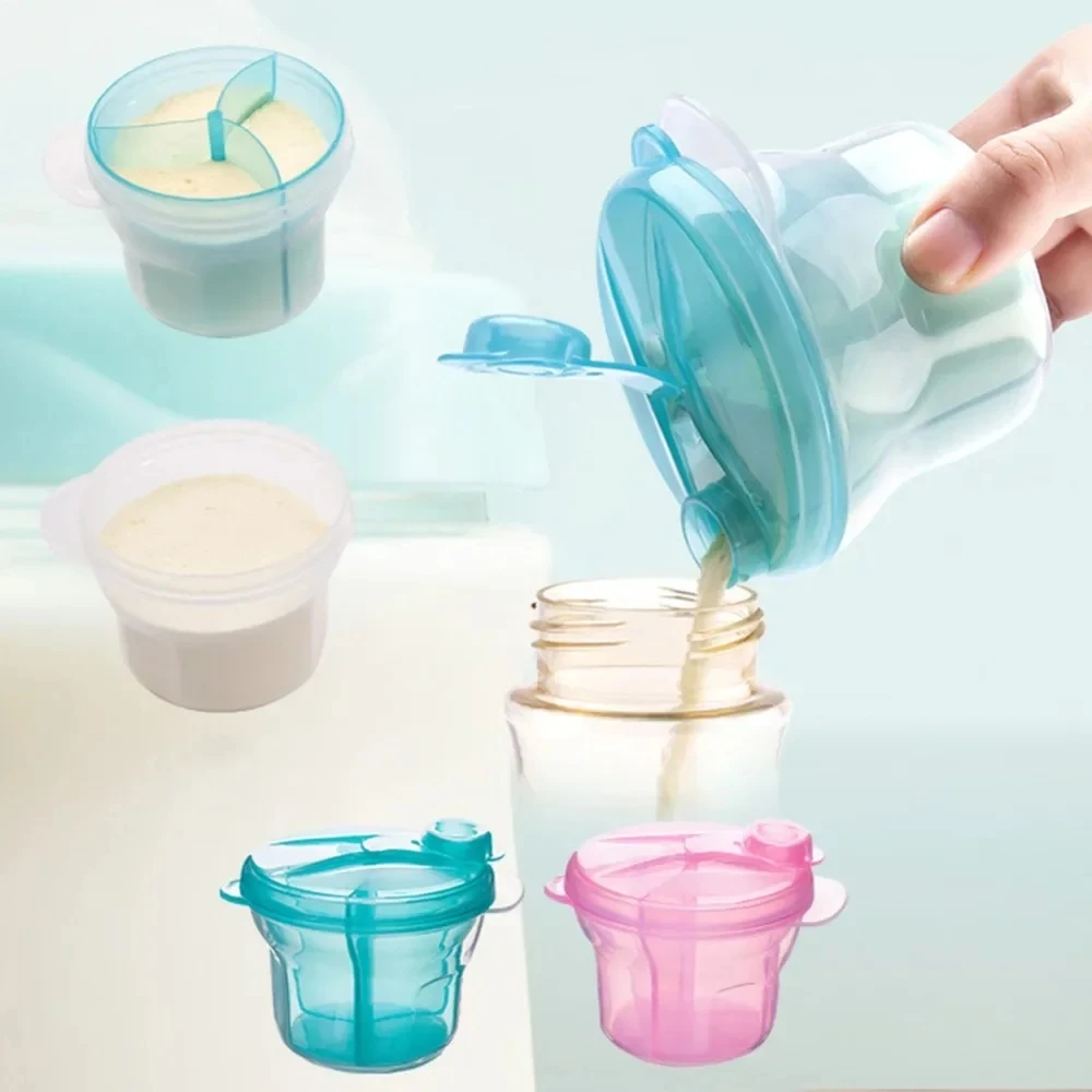 Formula Dispenser Portable - ベビーフード収納ボックス 3グリッドポータブルミルク粉末ディスペンサー、幼児用ミルク、屋外用ベビーフード収納ボックス