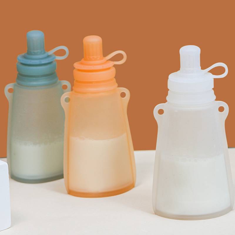 Baby Puree Pouch - ポータブルミルク保存袋 生後6ヶ月以上の幼児用 食品グレードのシリカゲル フルーツピューレバッグ 授乳用食器 補助食品
