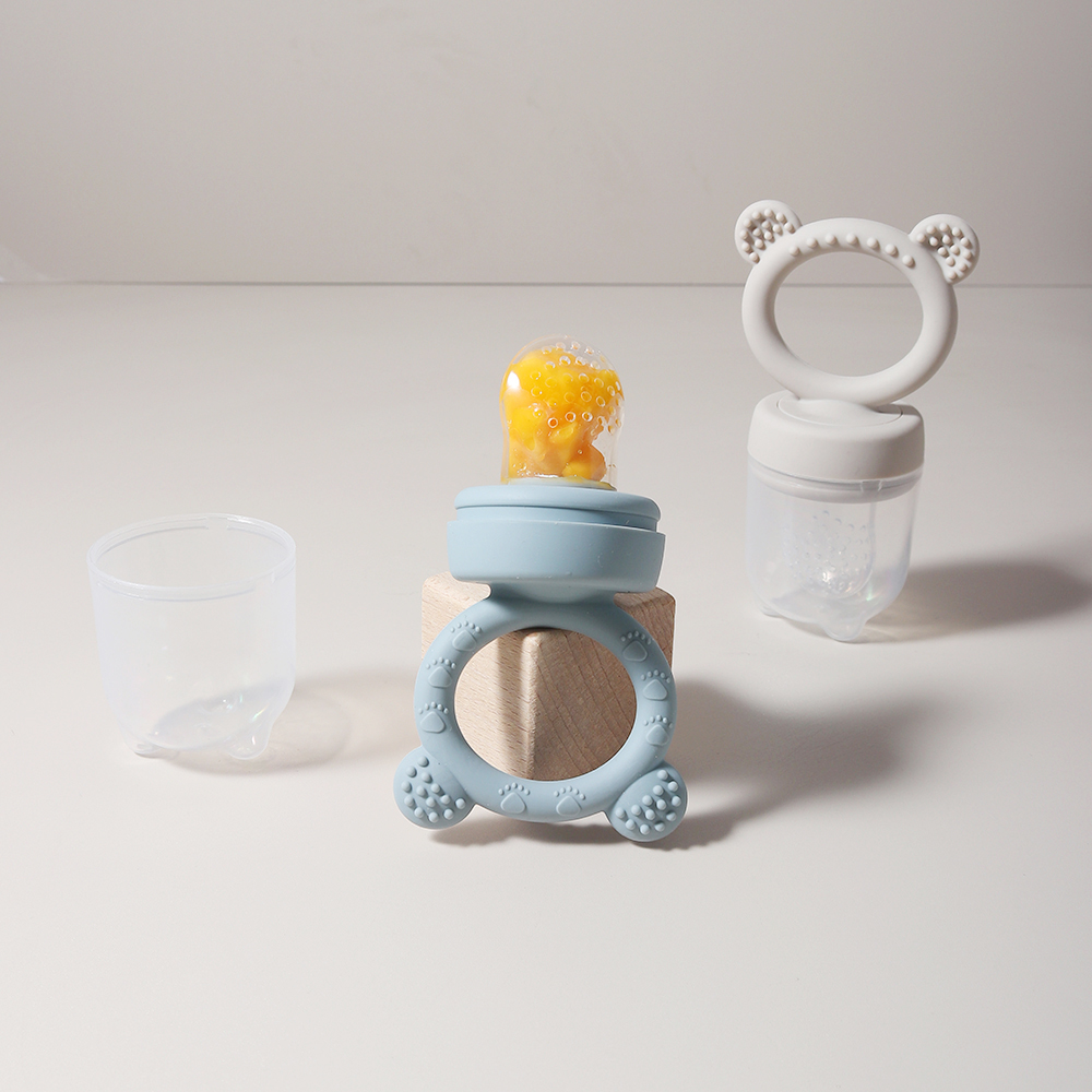 Baby Food Vegetable - 新しいベビーフードグレードシリカゲル製ベビー用おしゃぶり、クマ型フルーツフィーダー、赤ちゃんの食事用に果物や野菜を粉砕します