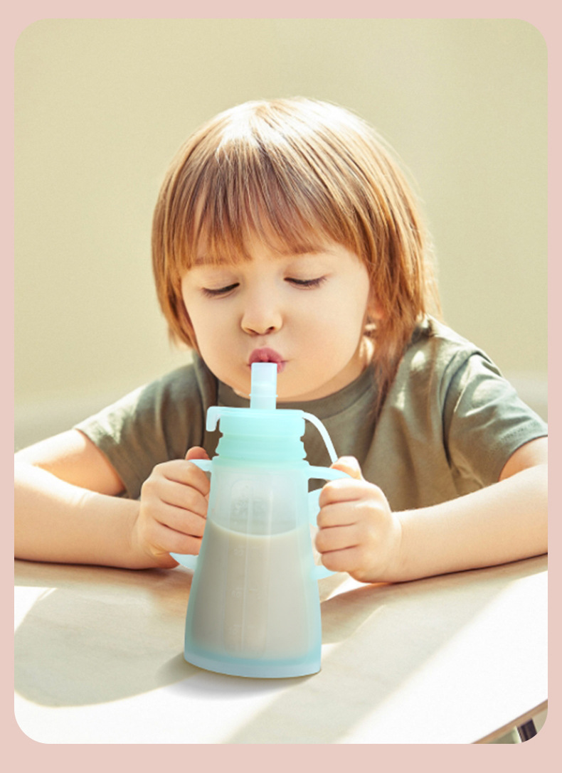 Baby Puree Pouch - 新しい再利用可能なシリコン製母乳保存バッグ、漏れ防止、吸引可能、ジュース用、BPAフリー、赤ちゃんの授乳用、食品保存ボトル