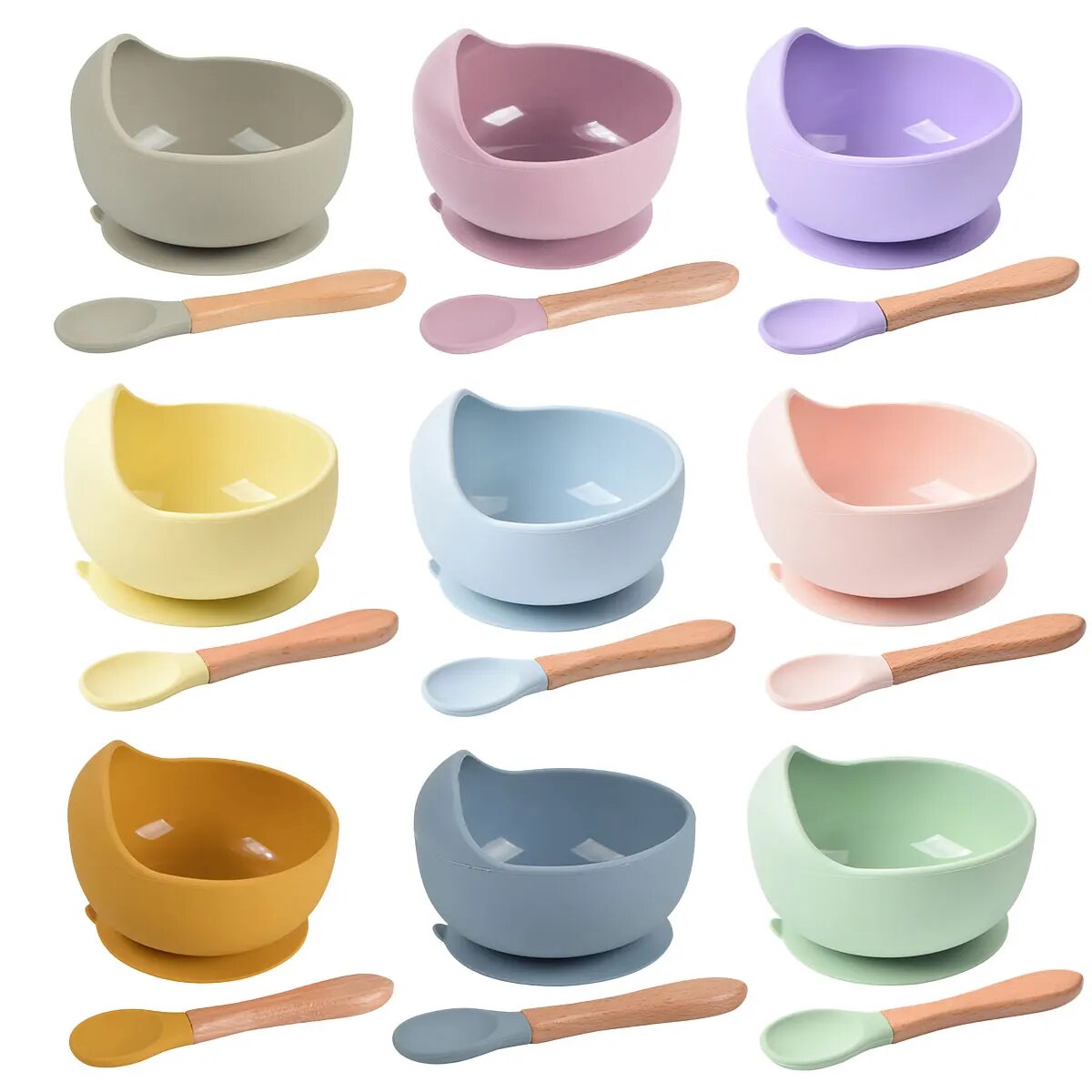 Baby Food Universe - 赤ちゃん用シリコンカップ,幼児用皿,幼児用トレーニングスプーン,食器,キッチン用品,器具,2個