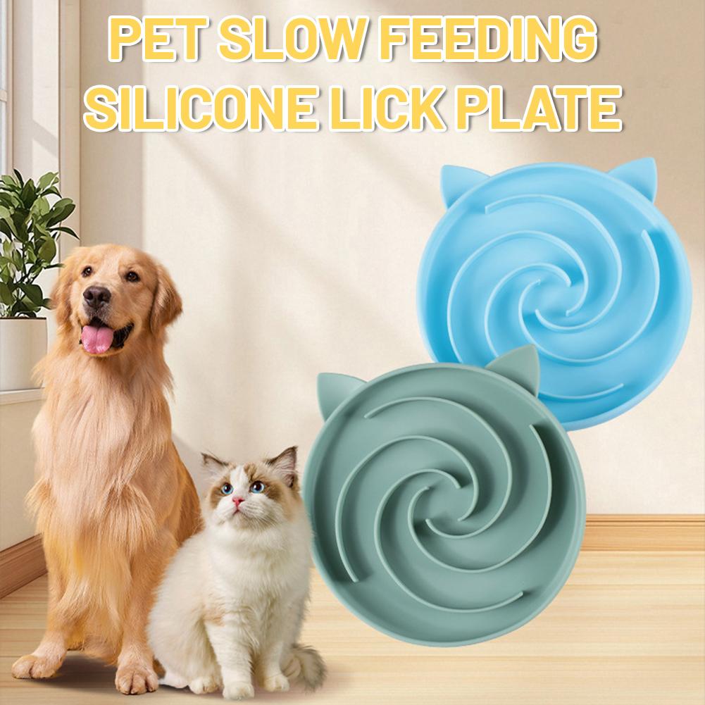 Silicone Suction Bowl - かわいいペット用スローフィーダーボウル、嘔吐防止と腸の保護、食品グレードのシリコンと吸盤ベース、犬猫用