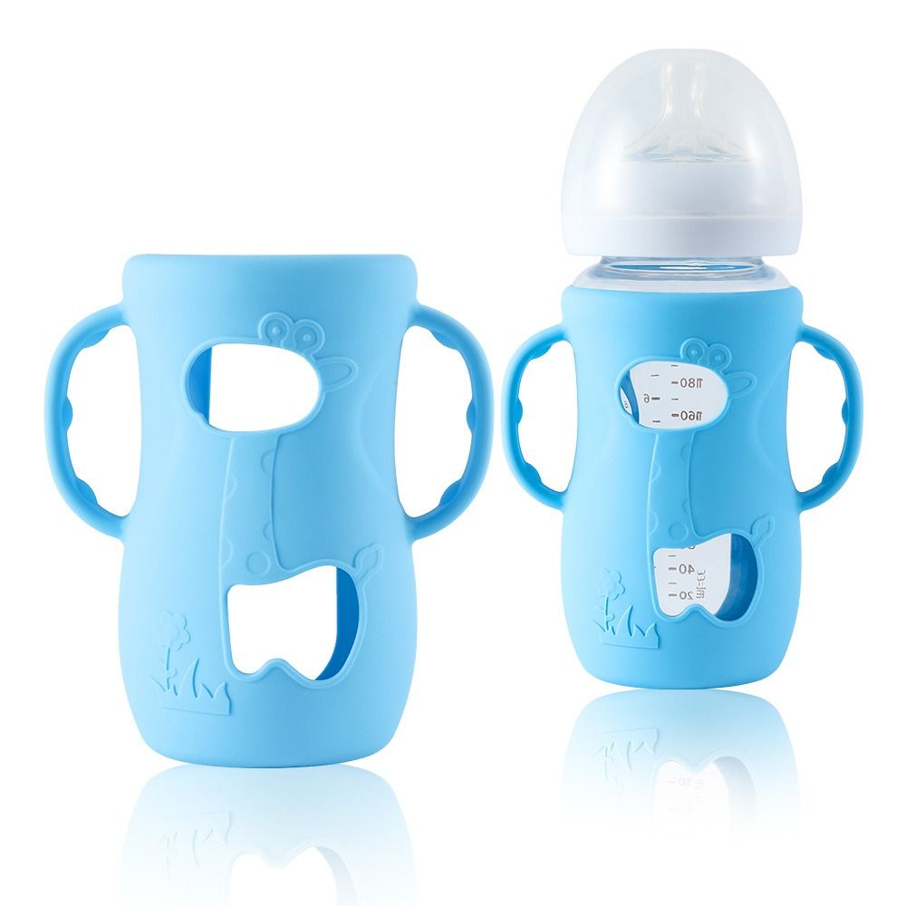 ユニバーサル哺乳瓶カバー ハンドル付き破損防止 哺乳瓶ホルダ - Baby Food Universe のレビューと価格