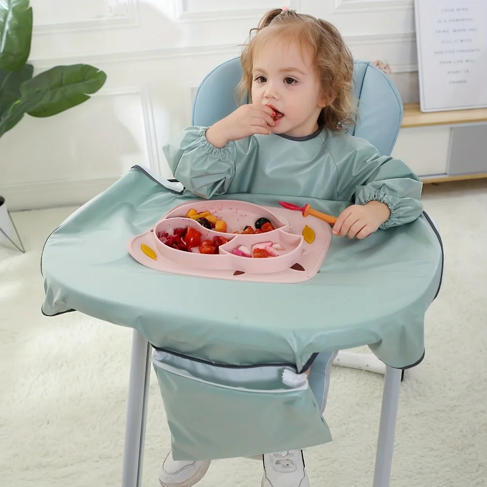 赤ちゃん用ハイチェアエプロン,防水,超吸収性,カフビブ,お手 - Baby Food On The Go のレビューと価格