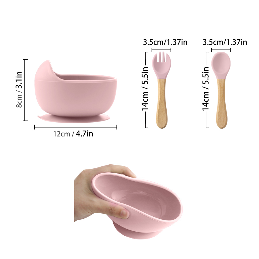 3 個のシリコンベビー給餌ボウルセットベビー学習食器吸引ボウ - Silicone Suction Bowl のレビューと価格
