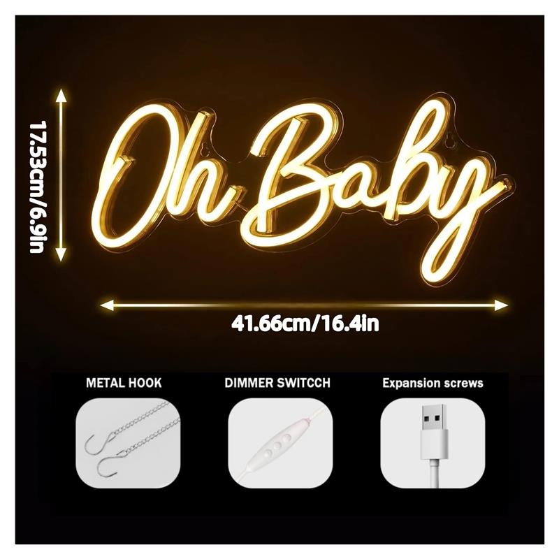Oh Baby ネオンサイン 壁装飾用ライト 吊り下げ式 明 - Baby Food In Restaurant のレビューと価格