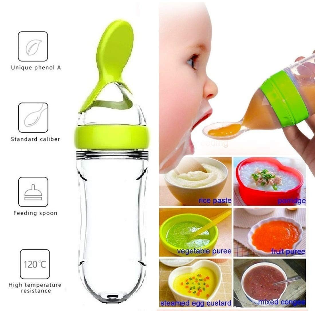 絞り哺乳瓶カップシリコーン新生児おしゃぶりトレーニングライス - Self Feed Spoon のレビューと価格