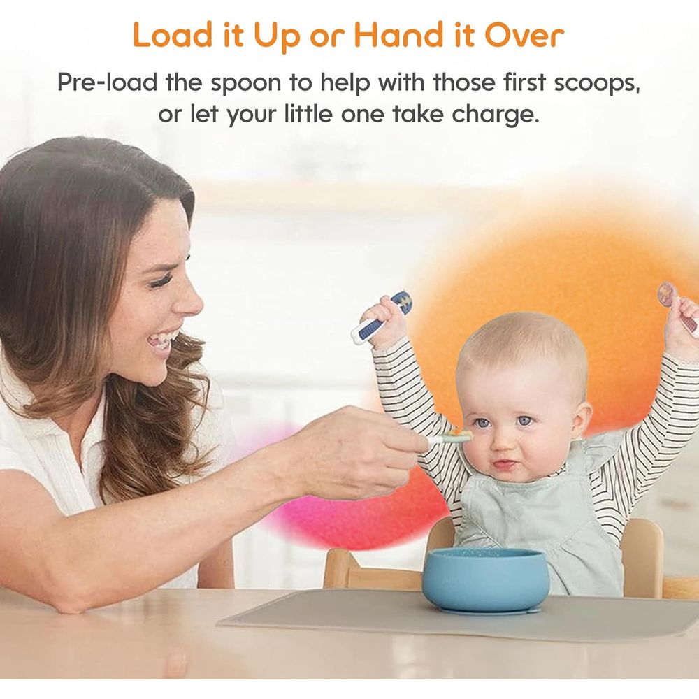 幼児用給餌セット、シリコン製幼児用スプーン、BPAフリー、2 - Self Feed Spoon のレビューと価格