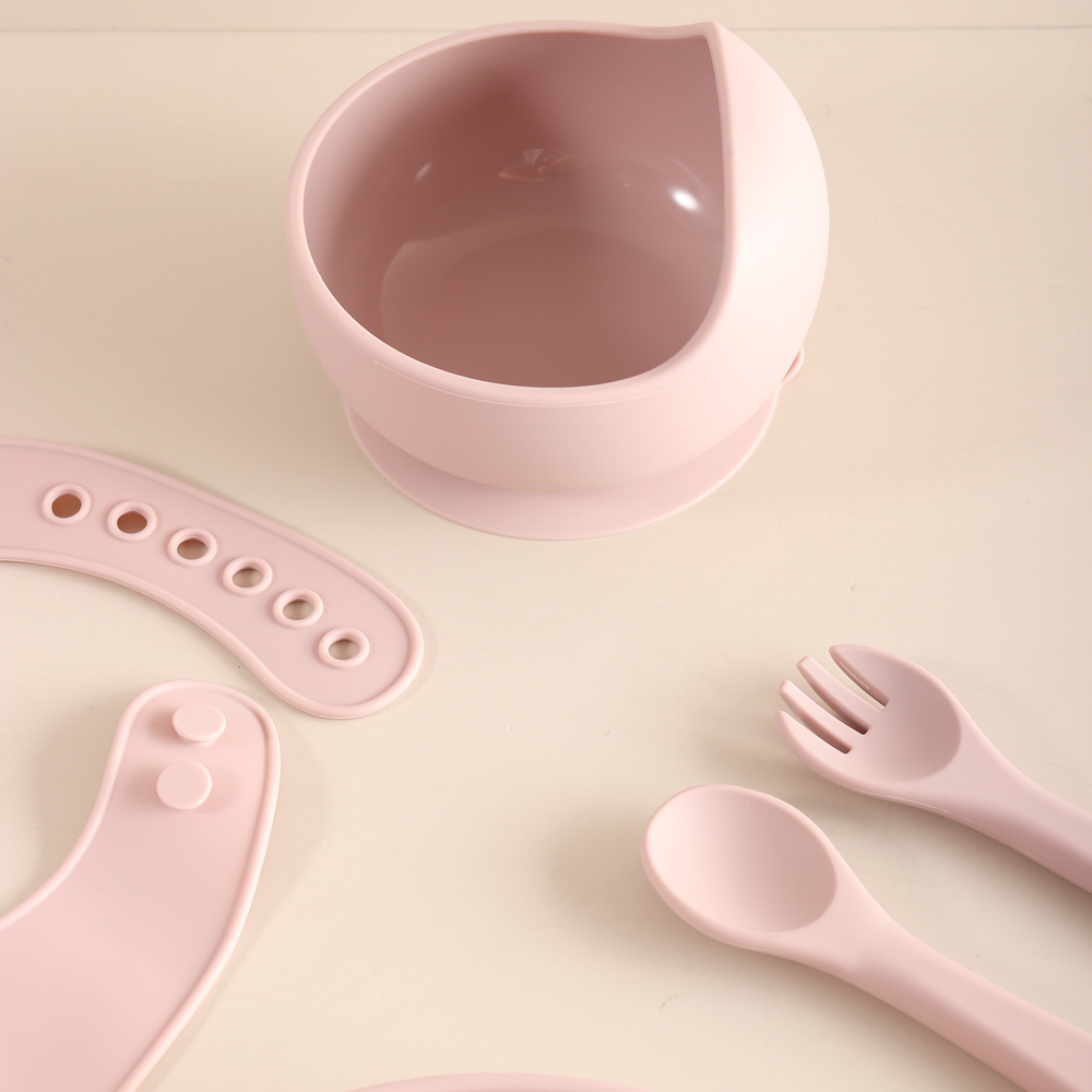 5点セットのベビー食器セット。食品グレードのシリコン製で、よ - Silicone Suction Bowl のレビューと価格