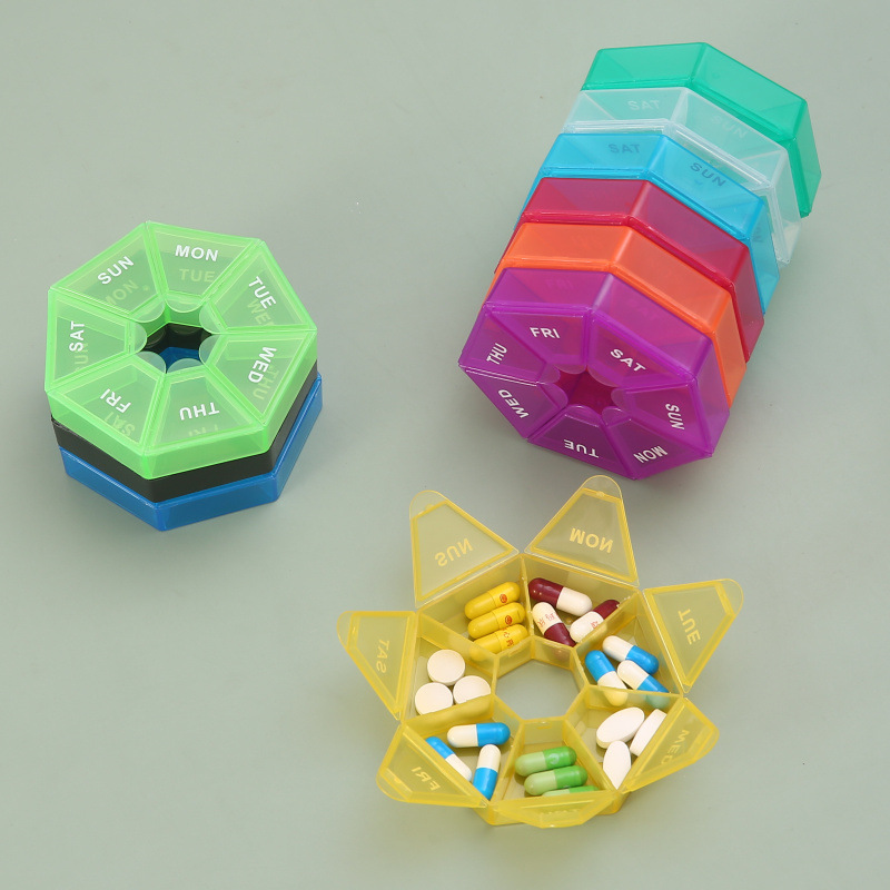 1 個のピルケースプラスチック 7 日間タブレットキャンディ - Formula Dispenser Portable のレビューと価格
