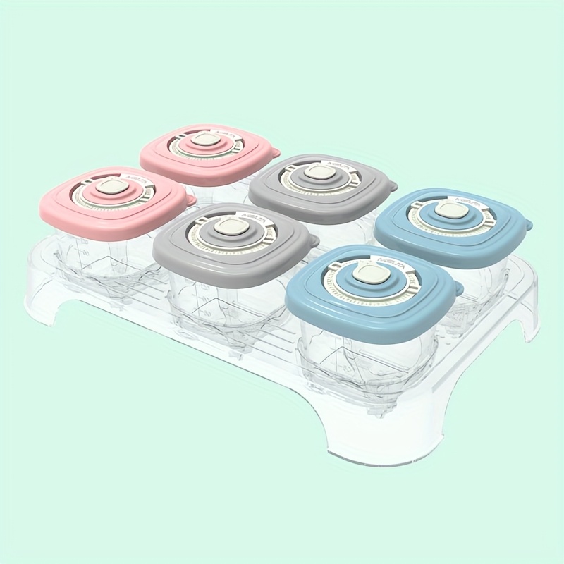 6個入り 密閉蓋付き 携帯用ベビーフードサプリメントボックス - Baby Food On The Go のレビューと価格