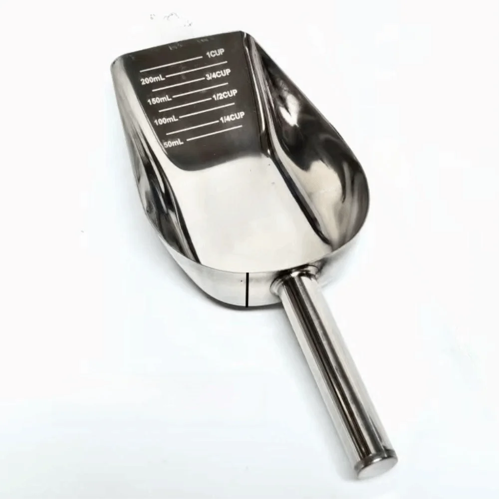 ステンレス鋼ペットフードスクープロングハンドルスケール付き食 - Self Feed Spoon のレビューと価格