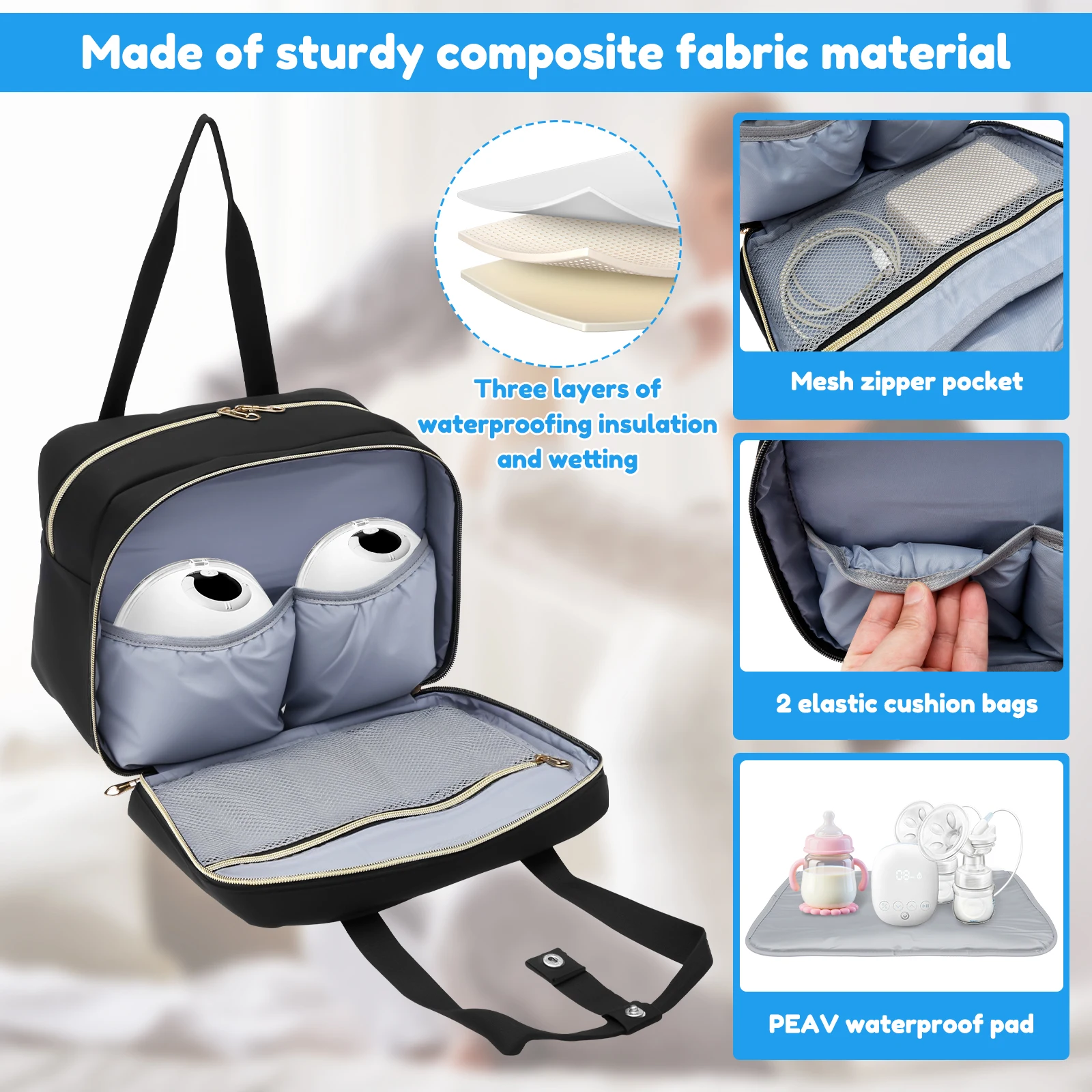 搾乳器収納バッグ、保冷剤と防水マット付き、ポータブル母乳クー - Baby Food Zip Lock Bag のレビューと価格