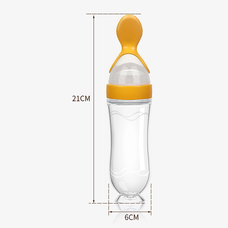 絞る哺乳瓶シリコーン新生児トレーニング米シリアル食品スプーン - Self Feed Spoon のレビューと価格