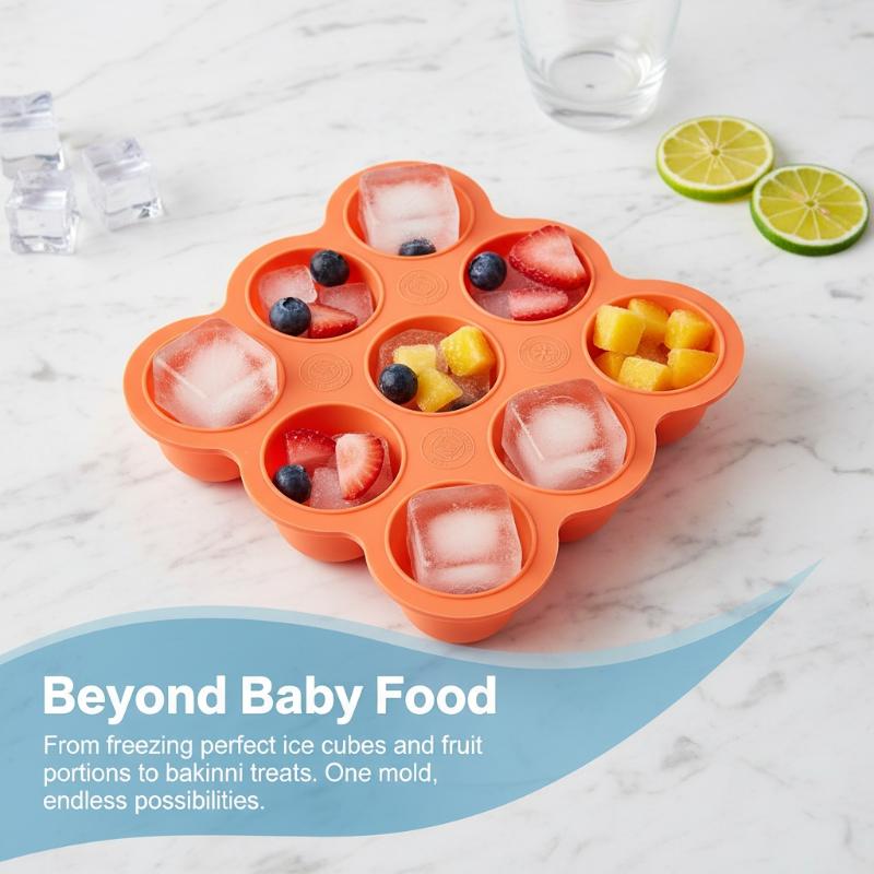 ベビーフードシリコン容器 9グリッド冷凍トレイ 漏れ防止蓋  - Baby Food Universe のレビューと価格
