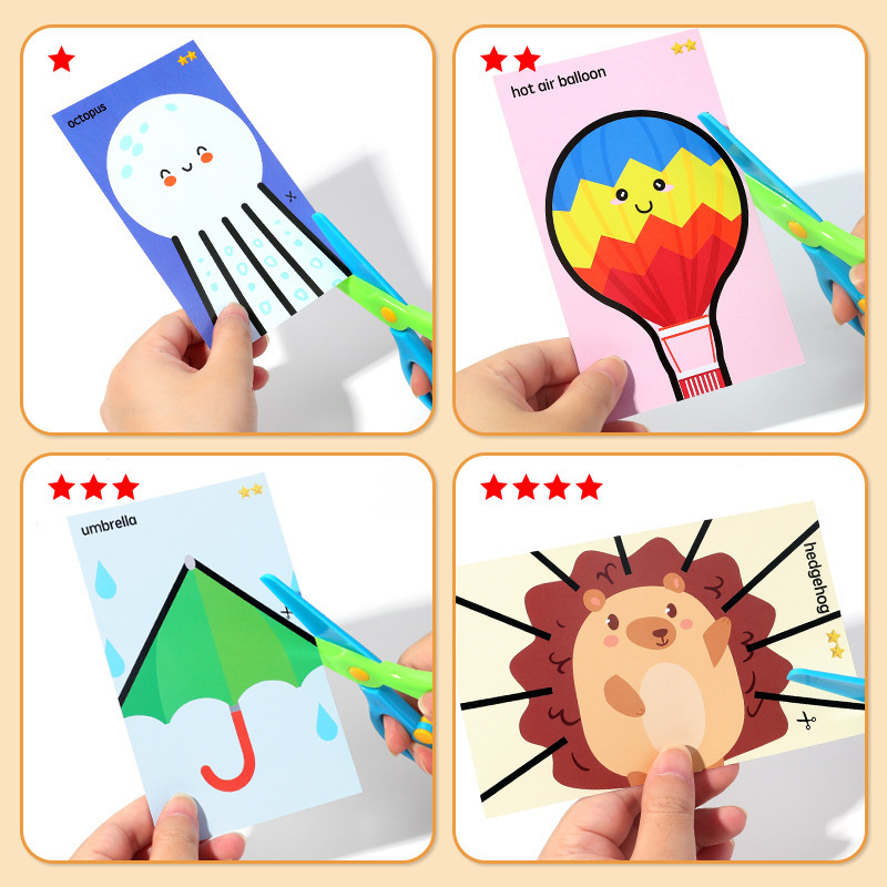 手作りの切り絵 興味深い折り紙スーツ 動物/植物/食べ物の模 - Baby Food Scissors のレビューと価格
