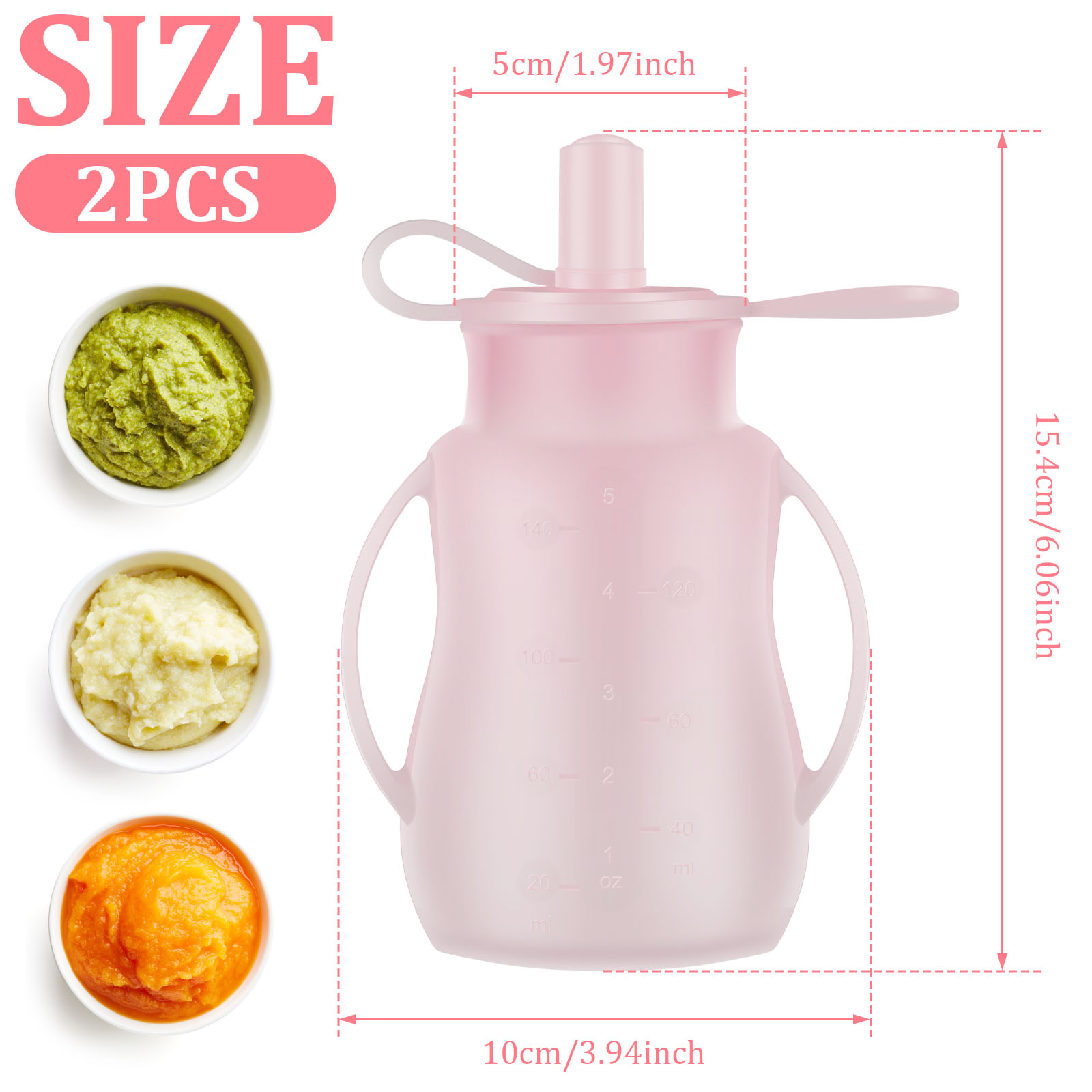 2 個のベビー授乳ポーチシリコン離乳食ポーチ持ち運びが簡単使 - Baby Puree Pouch のレビューと価格