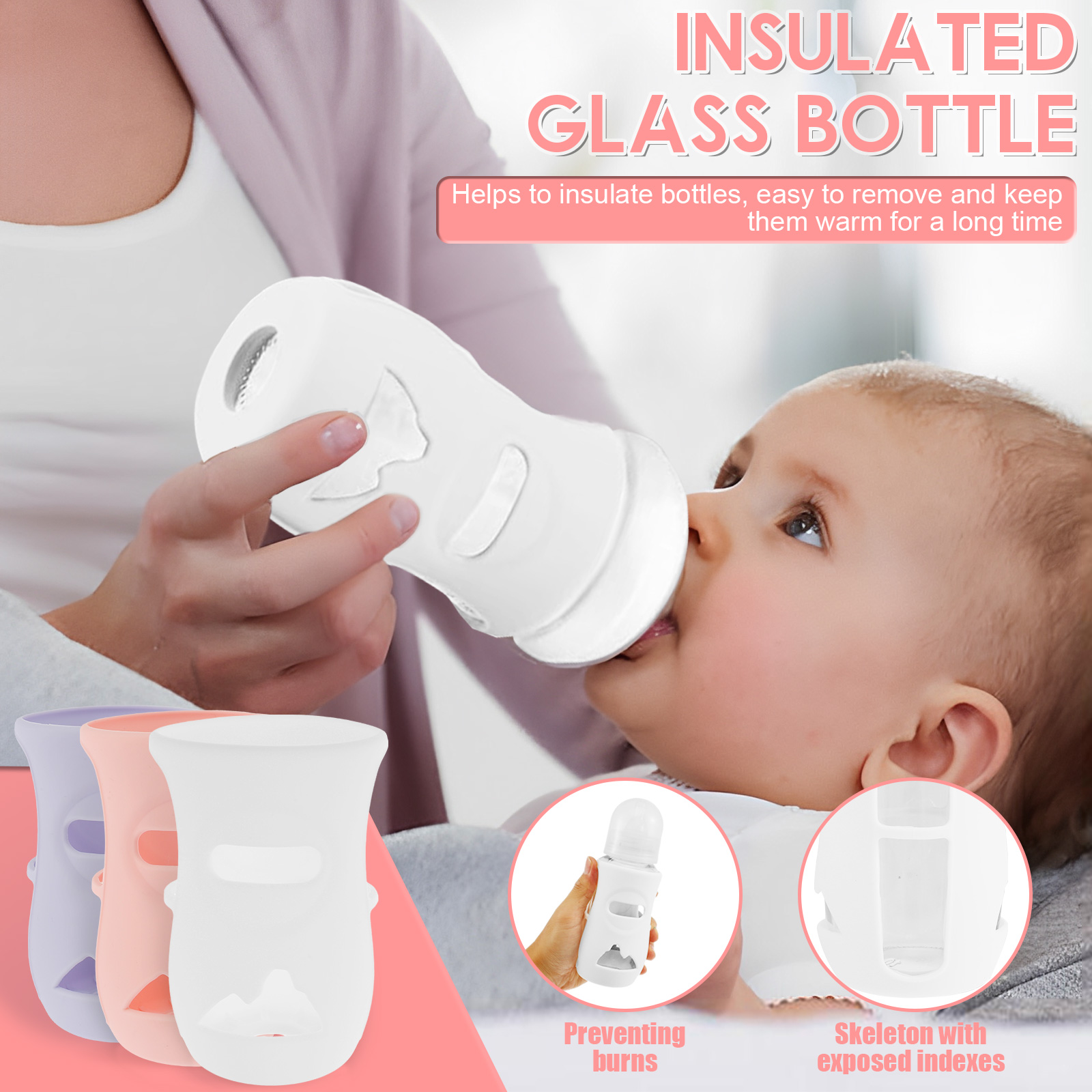 シリコンスリーブ シリコン哺乳瓶カバー 断熱ガラスボトル A - Baby Food Zip Lock Bag のレビューと価格