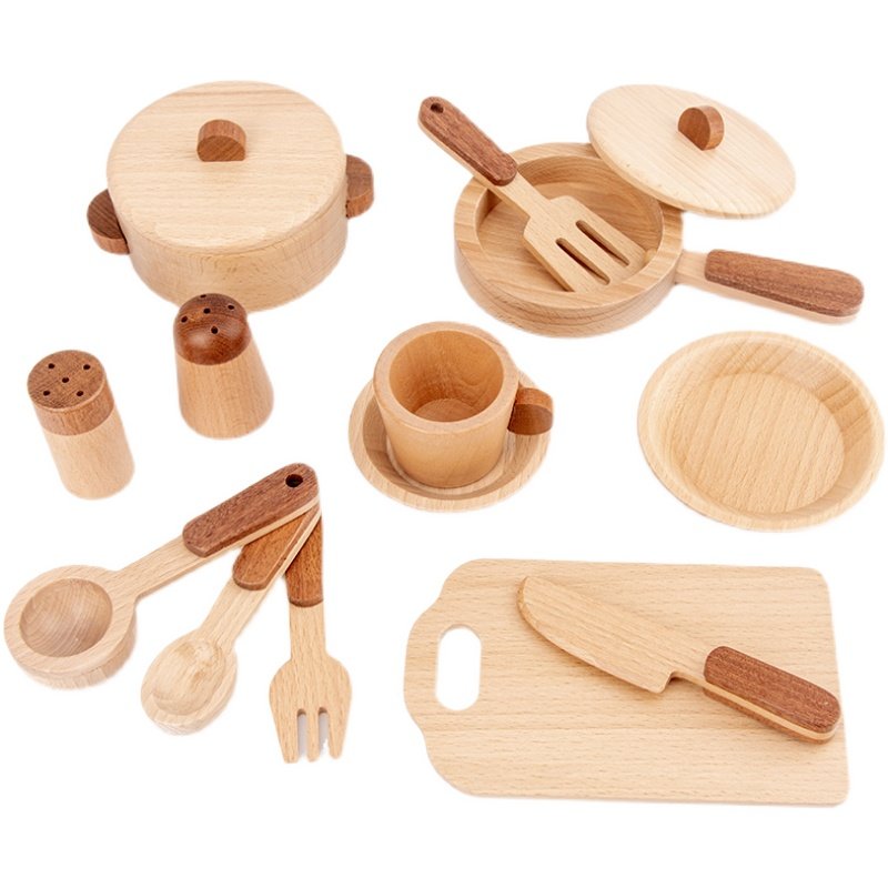 マオドゥオ おもちゃ ブナ材製 キッズキッチン プレイセット - Baby Kitchen Food のレビューと価格