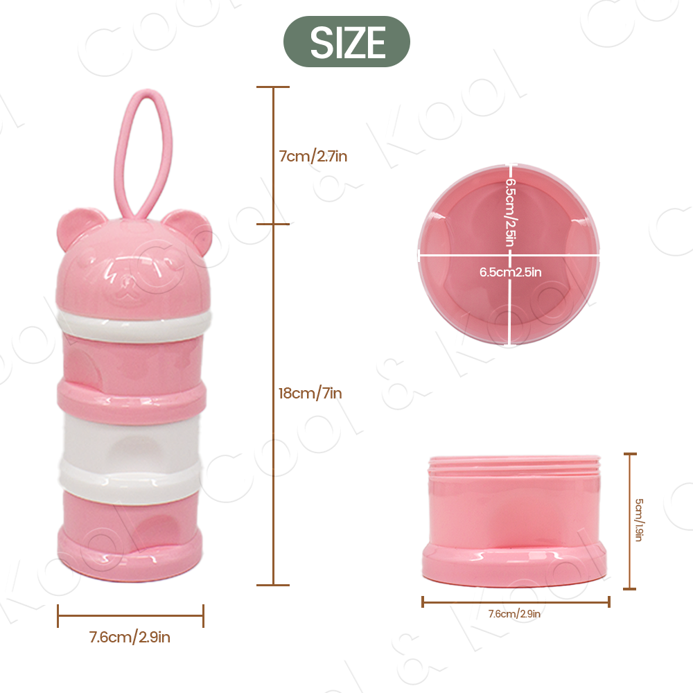 3層式携帯用ミルク調合機、漏れ防止仕様のクマデザインで正確な - Formula Dispenser Portable のレビューと価格