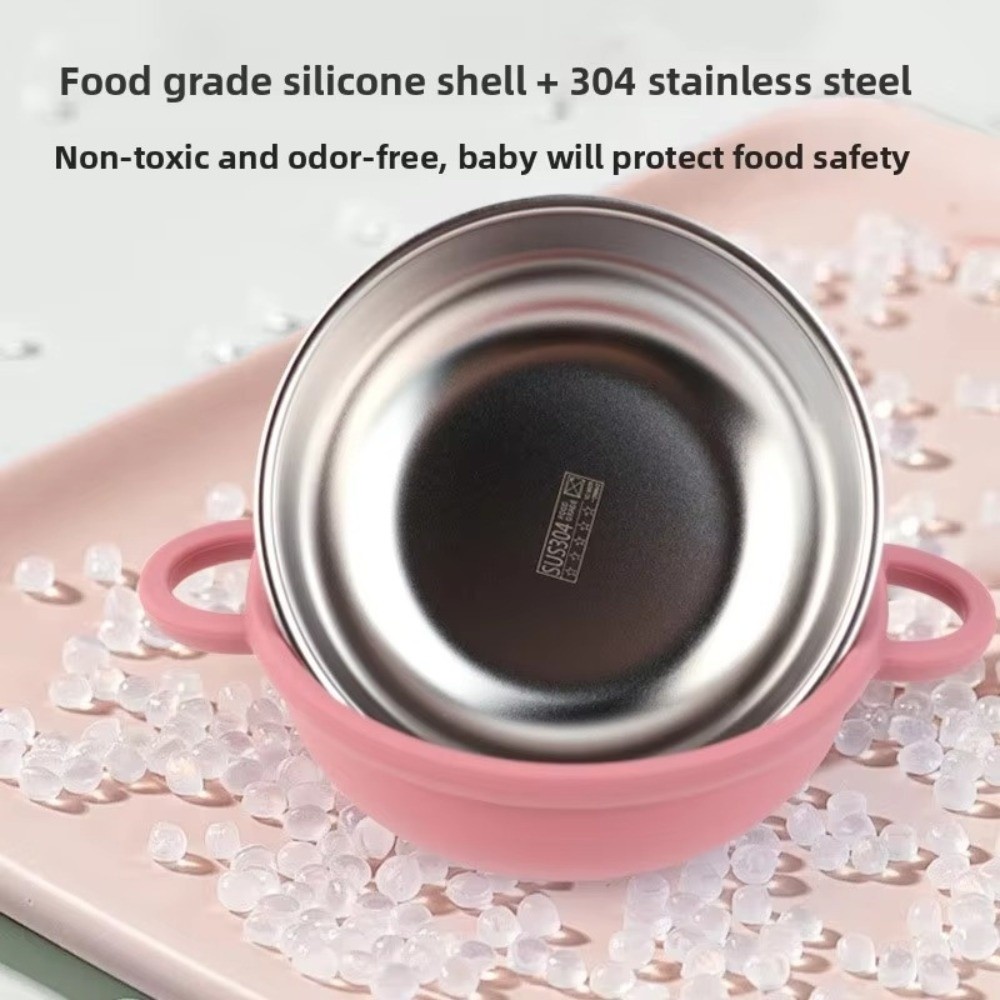 304ステンレス製ベビー用食器、シリコン吸盤ベース、耐熱性、 - Silicone Suction Bowl のレビューと価格