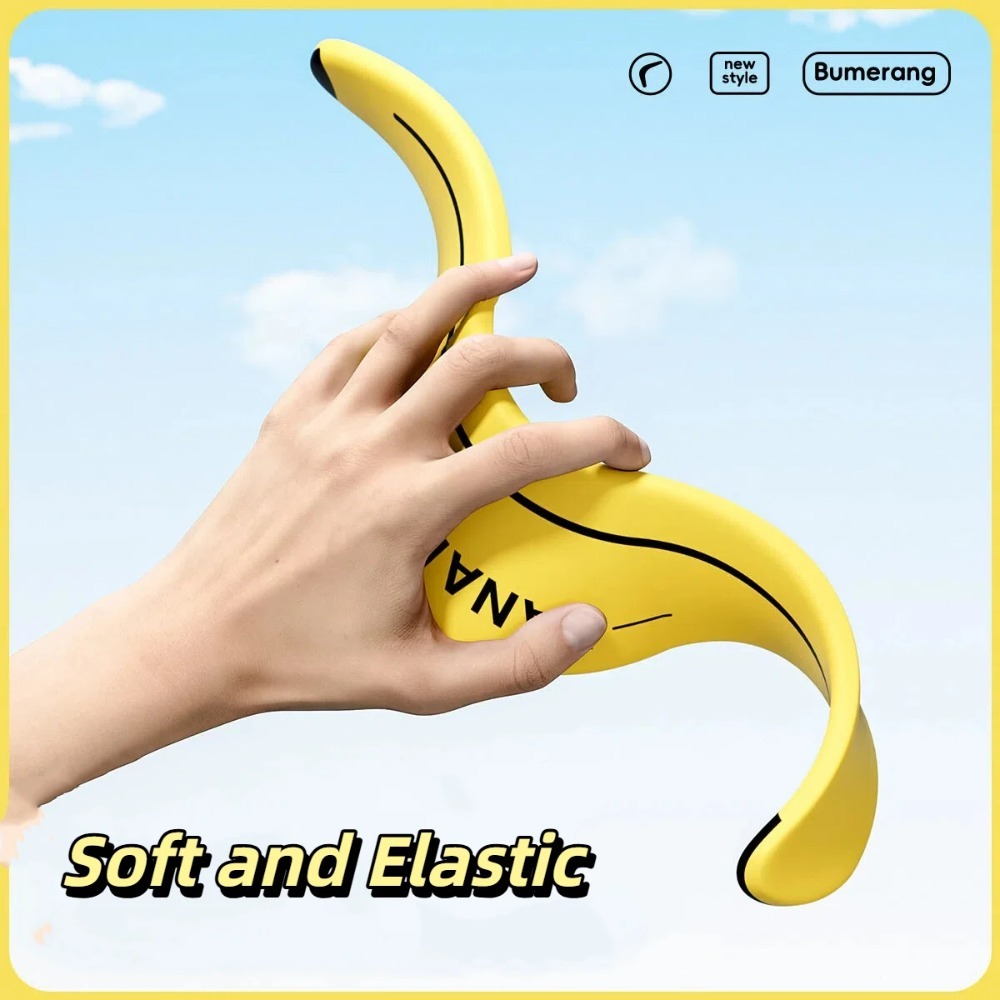 柔らかく弾力のあるスポーツ用スローバックバナナV字型ブーメラ - Baby Food Banana のレビューと価格