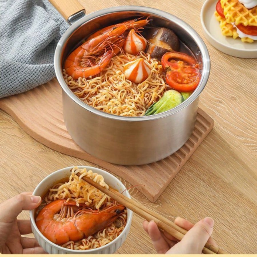 ステンレス製小型フライパン、蓋とフライバスケット付き、多機能 - Baby Kitchen Food のレビューと価格