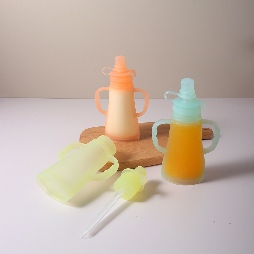 新しい再利用可能なシリコン製母乳保存バッグ、漏れ防止、吸引可 - Baby Puree Pouch のレビューと価格