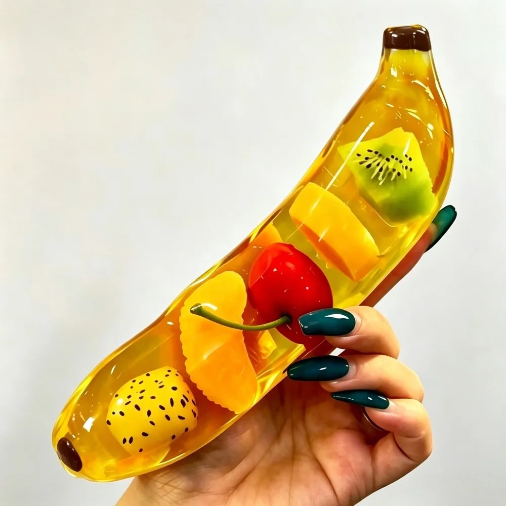 柔らかいバナナ型のモールト入り、ゆっくりと膨らむ、指先で遊べ - Baby Food Banana のレビューと価格