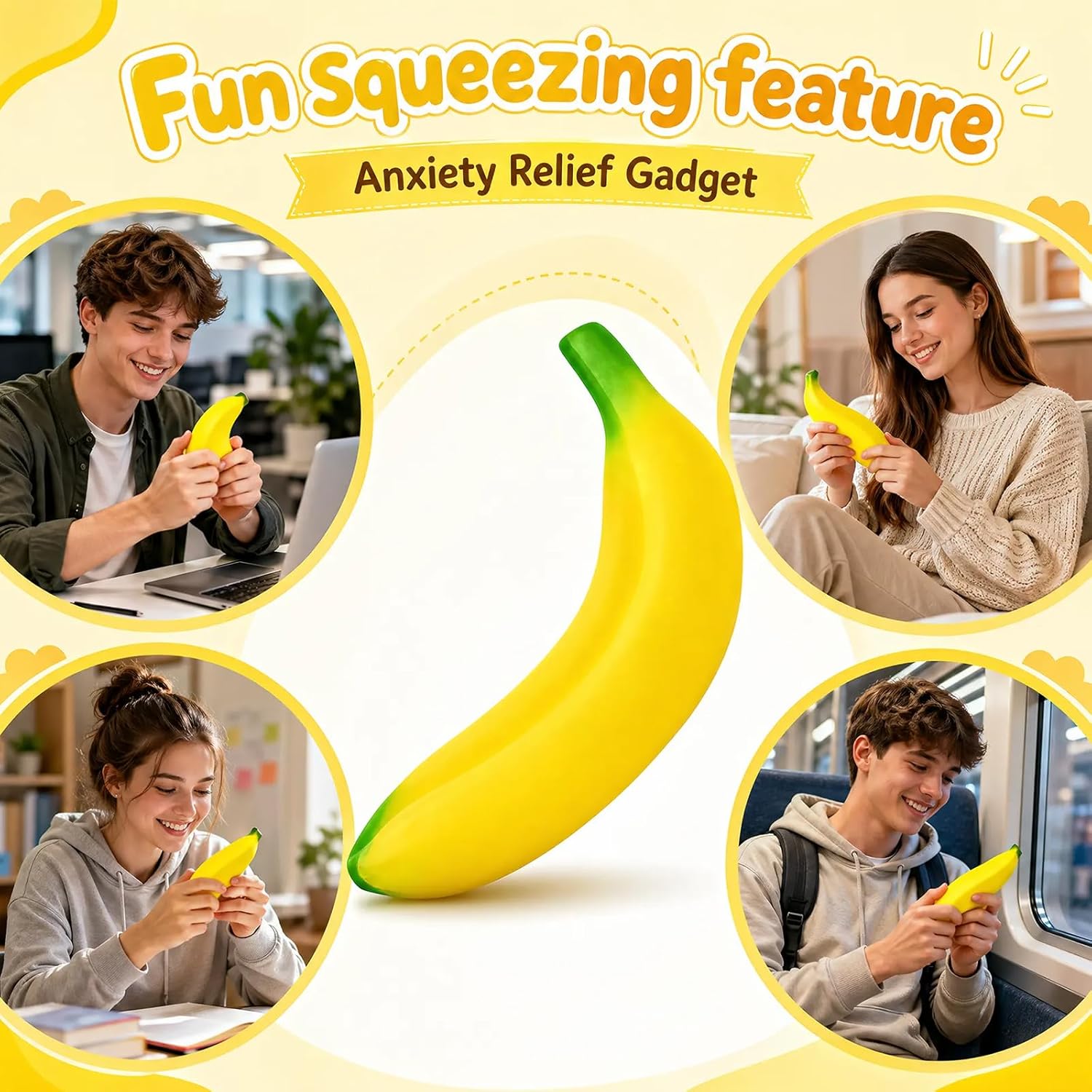 1〜4個入り面白い模擬バナナ、ゆっくり戻るストレス解消おもち - Baby Food Banana のレビューと価格