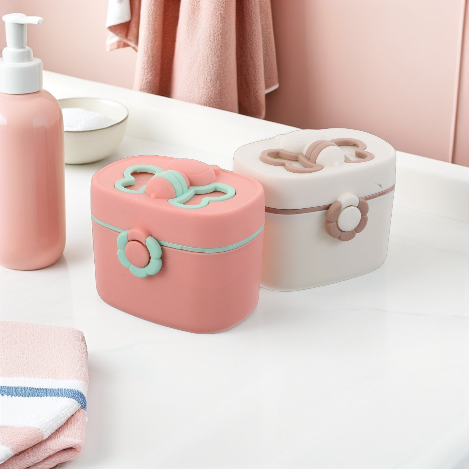 2個入り、携帯用ミルクパウダーボックス、粉ミルク保存容器、旅 - Formula Dispenser Portable のレビューと価格