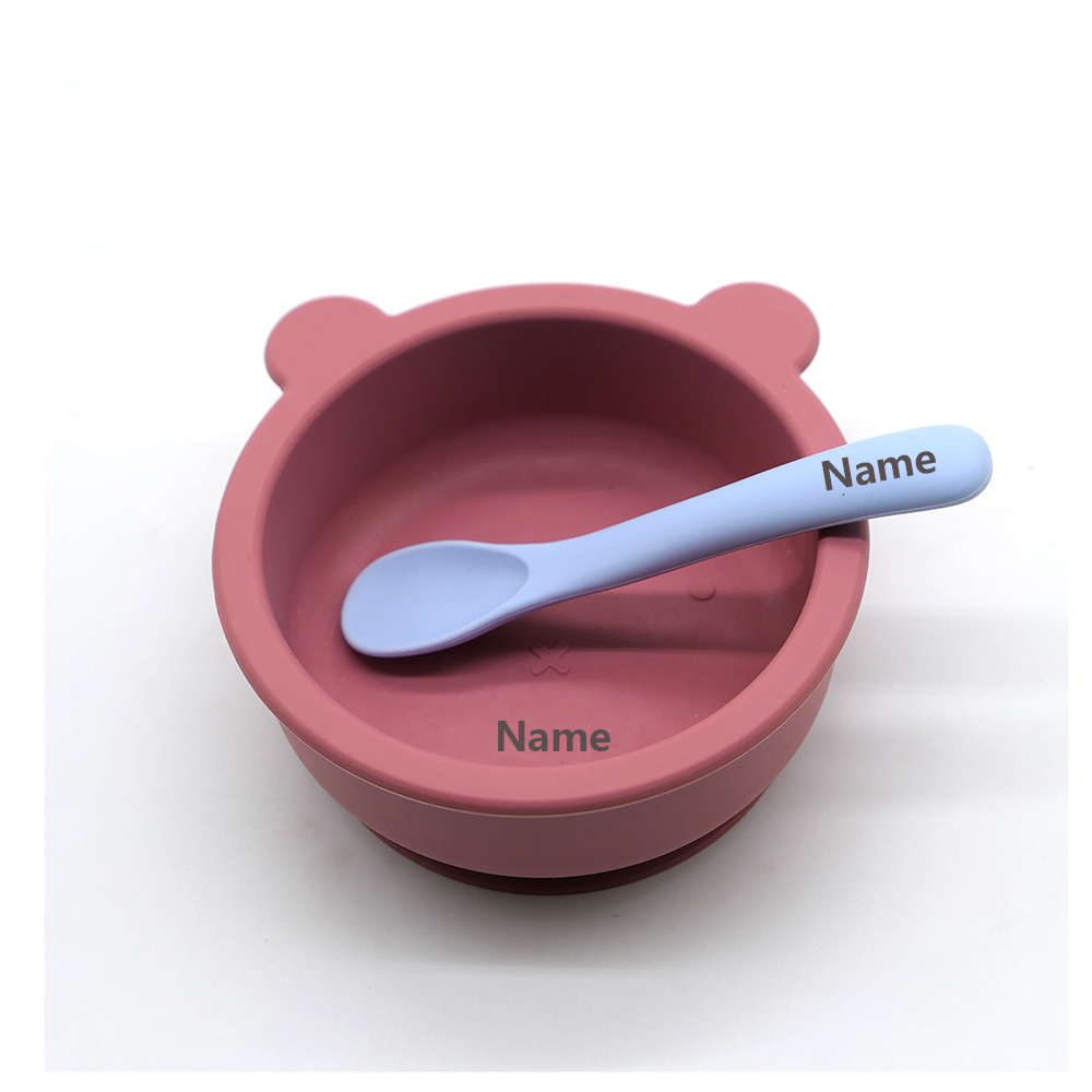 子供用食器セット ボウル スプーン 名入れ印刷 色褪せにくい - Silicone Suction Bowl のレビューと価格