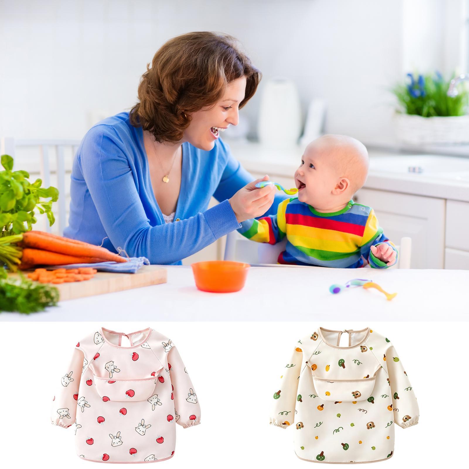 子供用スモックビブ ソフト調節可能 大きなポケット付き 6- - Baby Food In Restaurant のレビューと価格