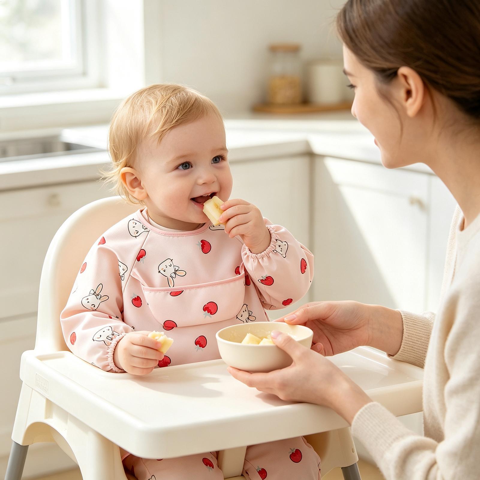 子供用スモックビブ ソフト調節可能 大きなポケット付き 6- - Baby Food In Restaurant のレビューと価格