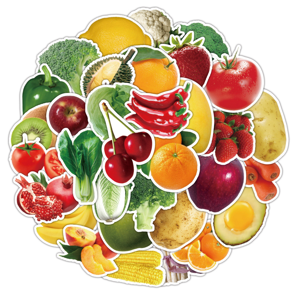 10/30/50 個グリーン食品野菜果物ステッカー DIY  - Baby Food Vegetable のレビューと価格