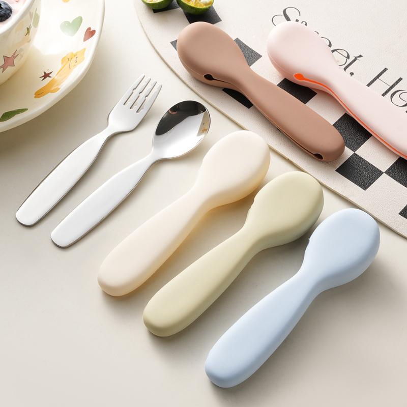 ステンレス製幼児用スプーンとフォークセット BPAフリー シ - Self Feed Spoon のレビューと価格