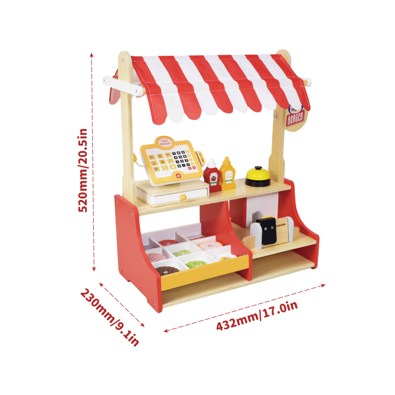 子供のおもちゃパズル木製ハンバーガーショップセットミニチュア - Baby Food In Restaurant のレビューと価格