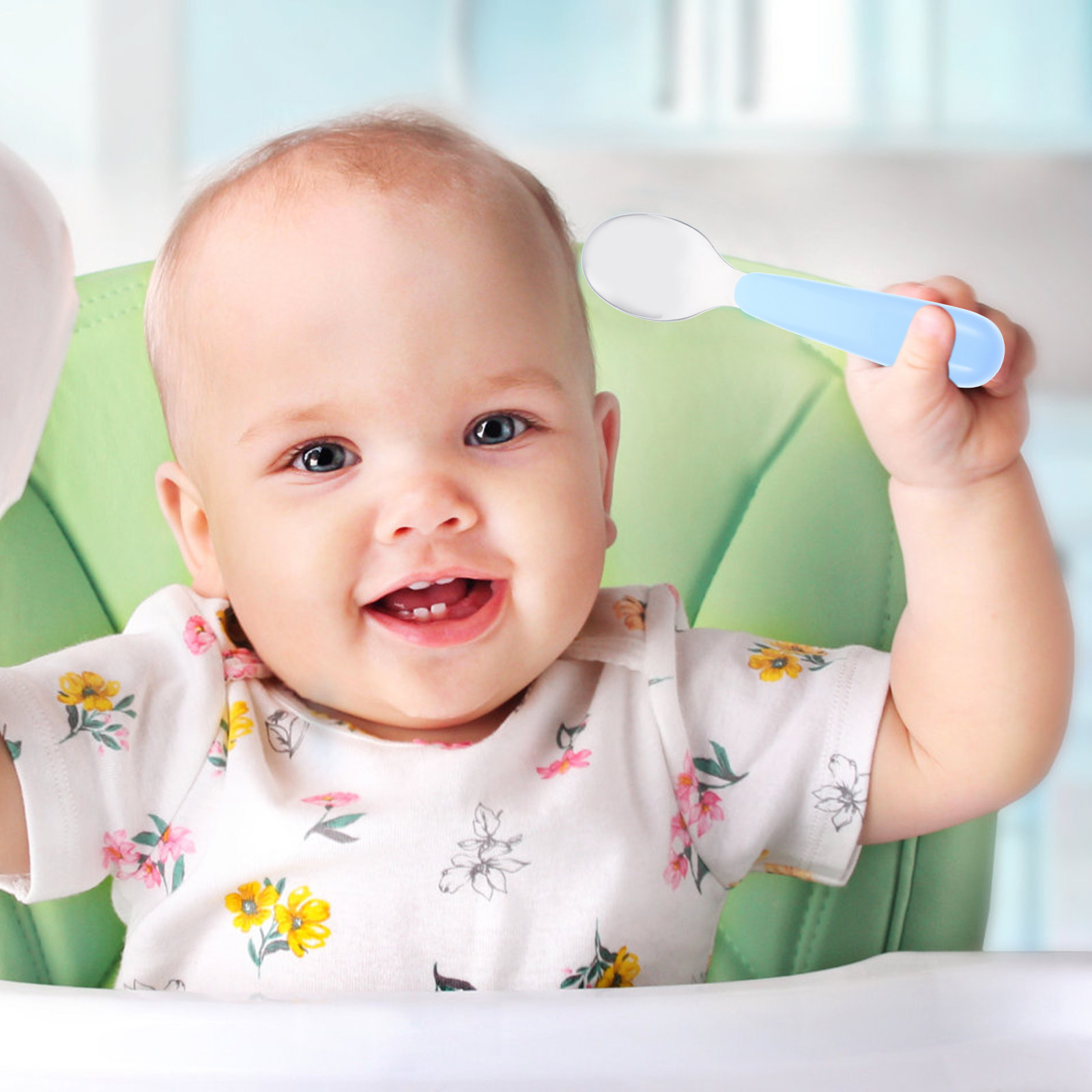 幼児用フォークとスプーンのセット。ステンレス製で、滑り止め加 - Self Feed Spoon のレビューと価格