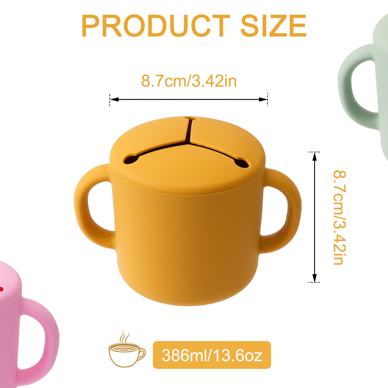 1 個ベビーシリコーンダブルハンドルスナックカップ BPA  - Baby Food Universe のレビューと価格